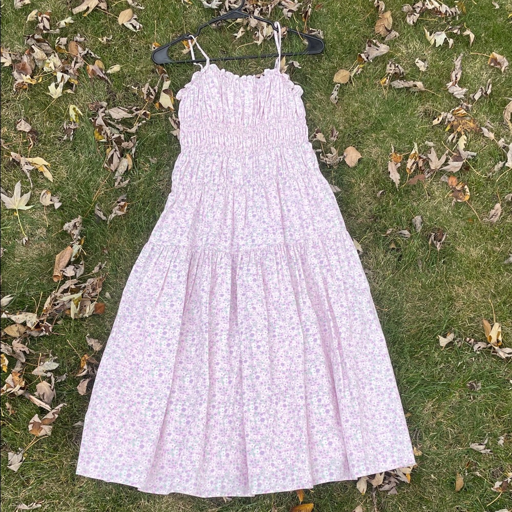 Floral Pink and Purple Crochet Dress